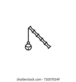 Cat toy  flat icon. Single high quality symbol of line animal vector for web design or mobile app. Color sign of pet for design logo. Single pictogram on white background