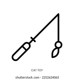 cat toy icon. Line Art Style Design Isolated On White Background