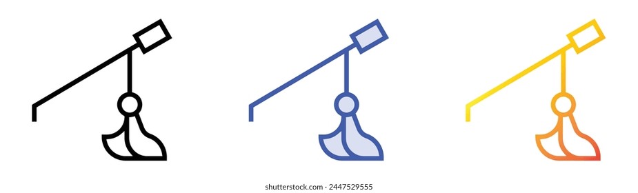 cat toy icon. Linear, Blue Fill and Gradient Style Design Isolated On White Background