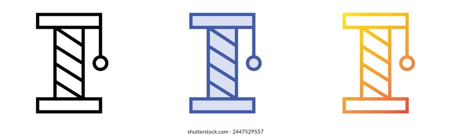 icono de juguete de gato. Diseño de estilo de relleno lineal, azul y degradado aislado sobre fondo blanco