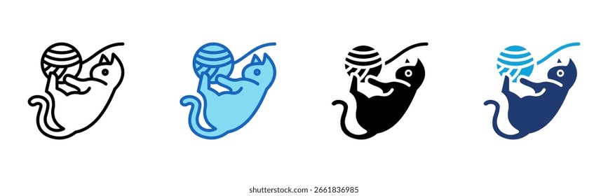 Katzenspielzeug Symbol Multi Style Vektorgrafik