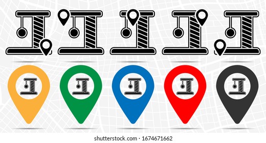 Cat, toys icon in location set. Simple glyph, flat illustration element of petshop theme icons