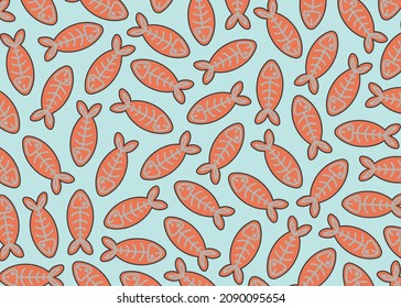 Cat toys. Textile fish. Sample. Multi-colored image. Vector illustration.