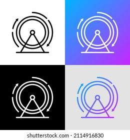 Cat training wheel thin line icon. Cat wheel for exercising. Modern vector illustration for pet shop.