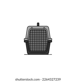 Cat transporter cage isolated vector graphics