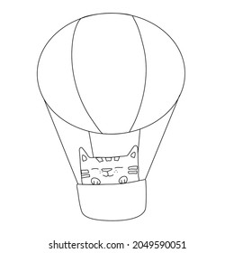cat traveling ballon cute happy kitty