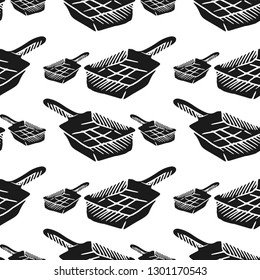 cat tray spatula vector seamless pattern