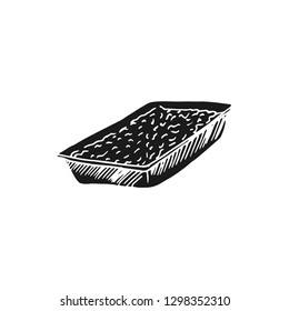 cat tray vector doodle sketch isolated on white background