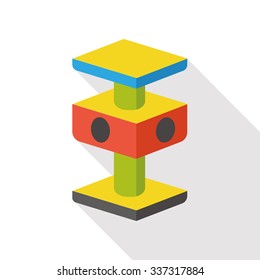 cat tree flat icon