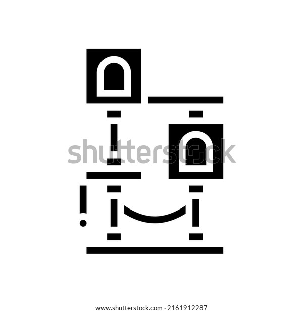 cat tree glyph icon vector. cat tree\
sign. isolated contour symbol black\
illustration
