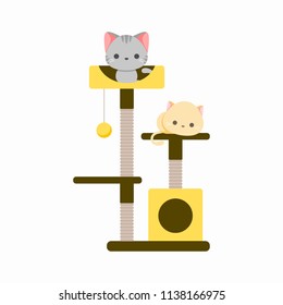 Cat Tree House Stock Vector (Royalty Free) 1138166975