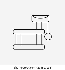 cat tree line icon