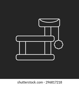cat tree line icon