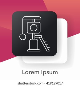 cat tree line icon