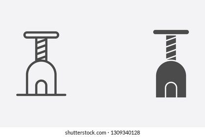 Cat tree outline and filled vector icon sign symbol