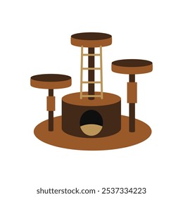 Cat Tree Vector Illustration - 08