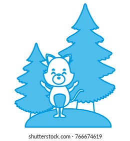 Cat with trees