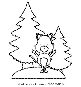 Cat with trees