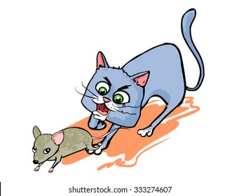 Cat Chasing Mouse Cartoon Images Stock Photos Vectors Shutterstock