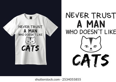 Camiseta de gato Ilustración vectorial de diseño personalizado 