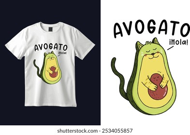 Camiseta de gato Ilustración vectorial de diseño personalizado 