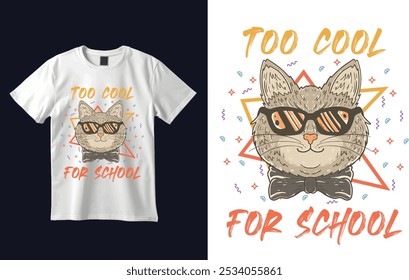 Camiseta de gato Ilustración vectorial de diseño personalizado 