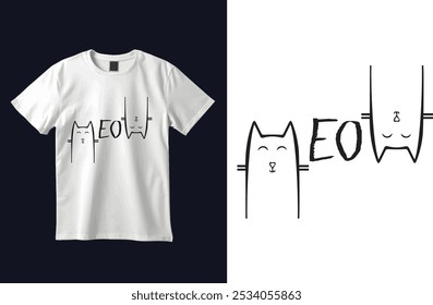 Cat T-shirt Custom Design Vector Illustration 