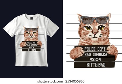 Cat T-shirt Custom Design Vector Illustration 