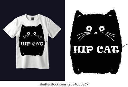 Camiseta de gato Ilustración vectorial de diseño personalizado 