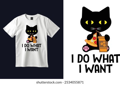 Camiseta de gato Ilustración vectorial de diseño personalizado 