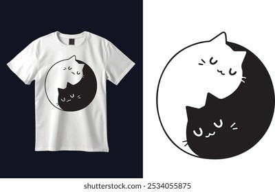 Camiseta de gato Ilustración vectorial de diseño personalizado 