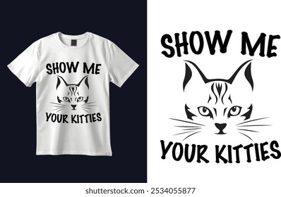 Camiseta de gato Ilustración vectorial de diseño personalizado 