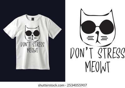 Camiseta de gato Ilustración vectorial de diseño personalizado 