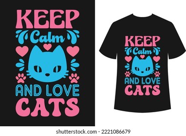 Cat t-shirt design for all types of commercial use and also the file is easily editable. The design is best for t-shirt businesses.