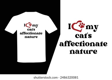 Cat T-Shirt Design for International Cat Day Vector Illustration