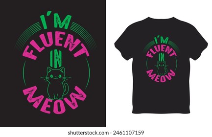 Cat T-shirt Design, Cat Lover T-shirt Design Vector, Cute Cat T-shirts