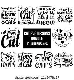 Cat t-shirt design, Cat Lovers SVG T-Shirt Design, Cat quotes  design for card, mug, banner, and t-shirt. This cat t-shirt design bundle