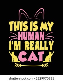 cat t-shirt design, paw, illustration, card, animal,
