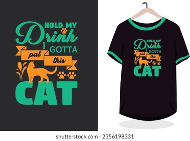 Cat t-shirt design reatro vintage teamplate design vector idea
