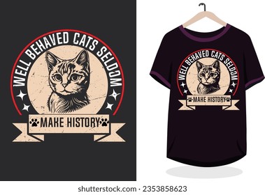 Cat t-shirt design, retro cat t-shirt design, typography cat t-shirt deisgn, funny cat quotes t-shirt design