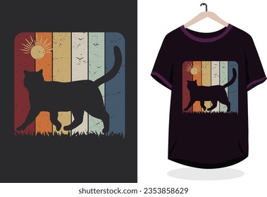 Cat t-shirt design, retro cat t-shirt design, typography cat t-shirt deisgn, funny cat quotes t-shirt design