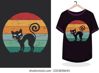 Cat t-shirt design, retro cat t-shirt design, typography cat t-shirt deisgn, funny cat quotes t-shirt design