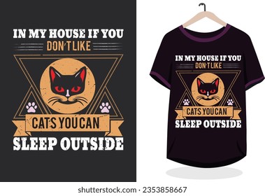 Cat t-shirt design, retro cat t-shirt design, typography cat t-shirt deisgn, funny cat quotes t-shirt design