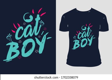Cat T-shirt Design Template Vector and Cat Typography Vector Illustration.