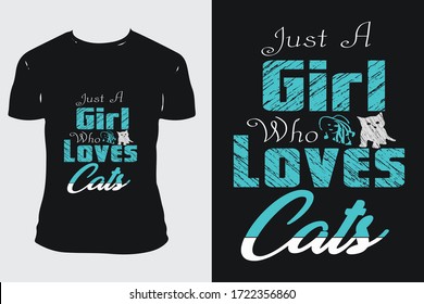 Cat T-shirt Design Template Vector And Cat T-Shirt Design,
Cat Typography Vector Illustration With T-shirt mock up.
