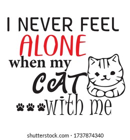 diseño de tipografía de diseño de camisetas de gato