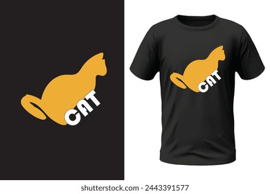 Cat T-shirt design and vector file