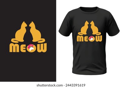 Cat T-shirt design and vector file