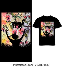  Cat T-Shirt Design, Cat Vector, Printable Sublimation Design..