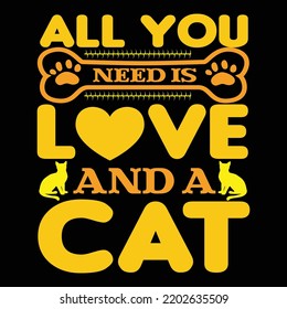 Cat t-shirt design vector template